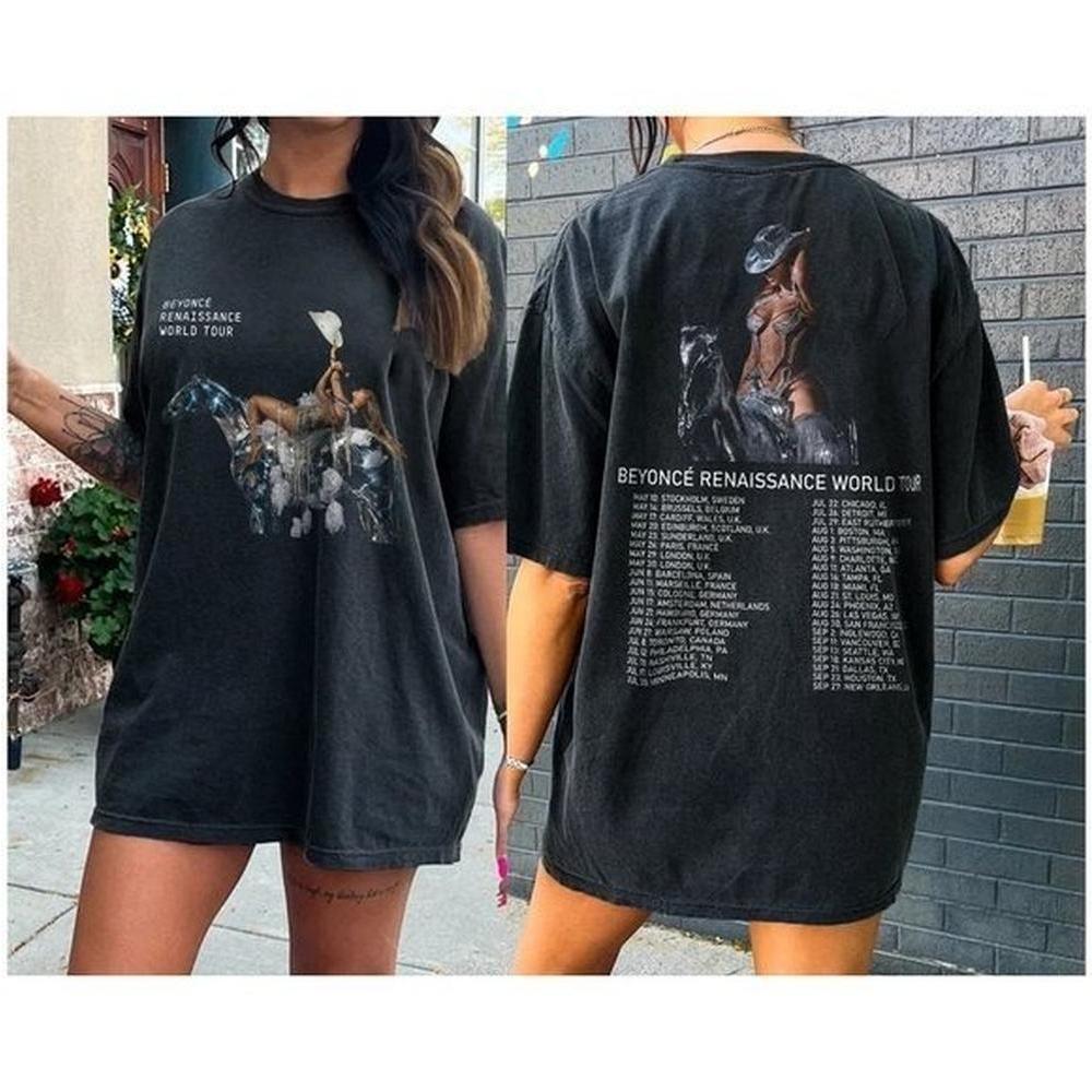 Beyonce Renaissance 2023 World Tour Shirt Oversized Vintage Style Tee 2 Sided